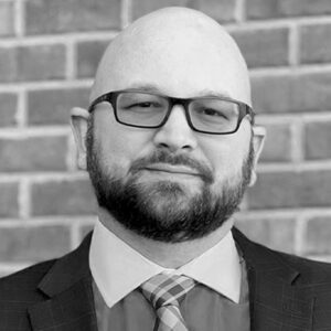 Derrick Profile Pic - glasses BW