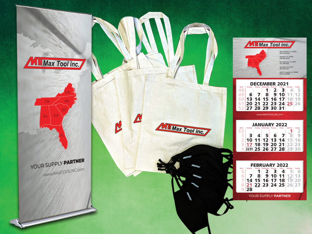 Max Tool Calendars, Banner, Bags, Face Masks